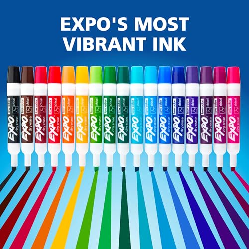EXPO Dry Erase Markers, Low Odor Ink, Assorted Colors, Chisel Tip, 12 Count - image 9