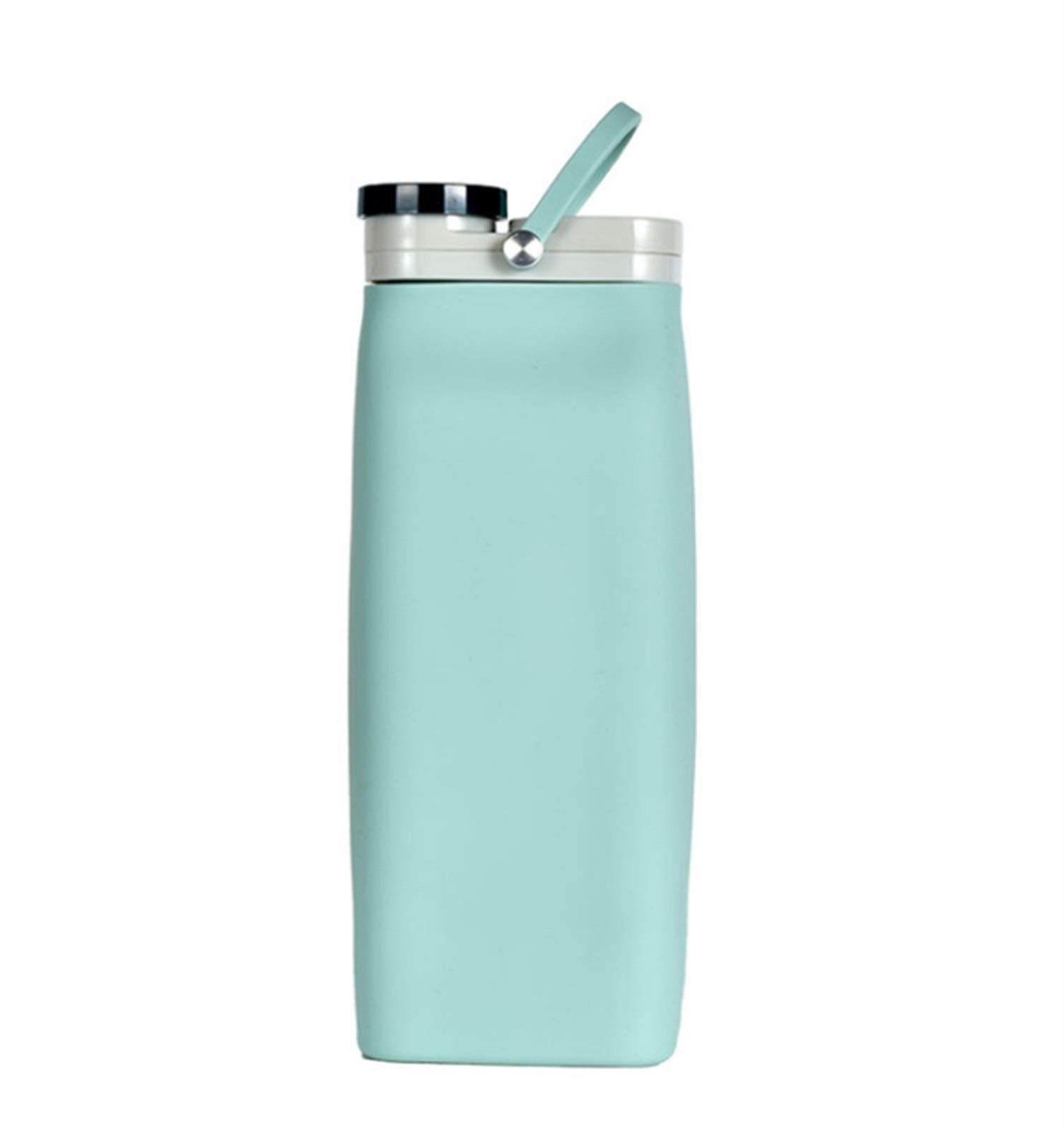 MRKU Gourde Pliable en Silicone de 600 ML, Gourde Portable pour Sports de Plein air, Voyage, Grande capacité, Gourde Pliable