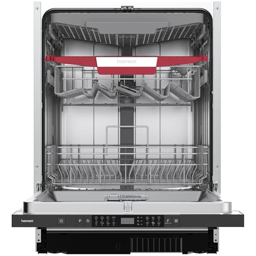 homeX Geschirrspüler 60 cm, Spülmaschine vollintegrierbar - 14 Maßgedecke, 8 Programme, AquaStop, Bâ€¦ – Miniatur
