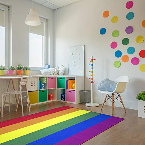 Rainbow Pride Flag Nylon Non-Slip Indoor Outdoor Area Rug Carpet 5-Ft X 7-Ft (60" X 84") Pride Equality Love Passion Lesbian Gay Bisexual Transgender Questioning Queer Lgbtq Community #TOP1