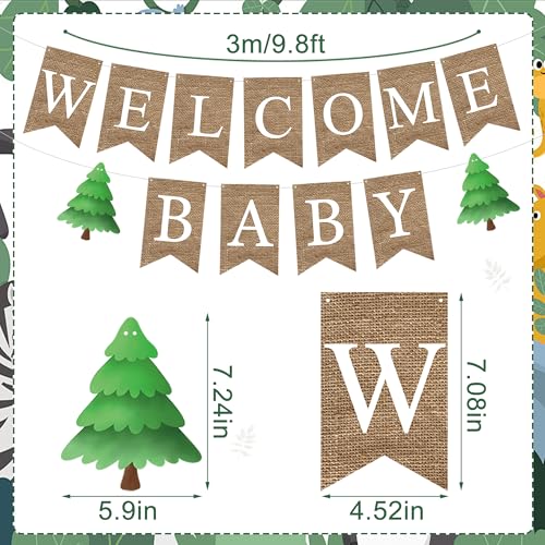 Image of Woodland Animals Baby Shower Decorations Welcome Baby Banners Woodland Hanging Swirls Honeycomb Centerpieces Forest Animals Party Decorations for Birthday Gender Reveal Party Decor