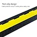 F COME 1 Pack Rubber Cable Ramp Hose Cable Protector Ramp 2 Channel 22000Lbs Load Capacity Traffic Speed Bump Wires Power Lines Extension Cord Cover for Indoor Outdoor