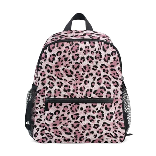RPLIFE Zaino per bambini per ragazze e ragazzi, stampa leopardata rosa morbida zaino per asilo zaino per bambini piccoli zaino per la scuola materna, 3-8 anni