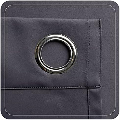 Curtain blackout Thick Thermal Eyelet Ring Top Pair curtain Panel Set of 2 Eyelets Curtains46"x54"Soft Curtains for Bedroom Drop Noise Reduce Curtains for Living (Charcoal Grey, W46"xL54"(W117XL137CM)