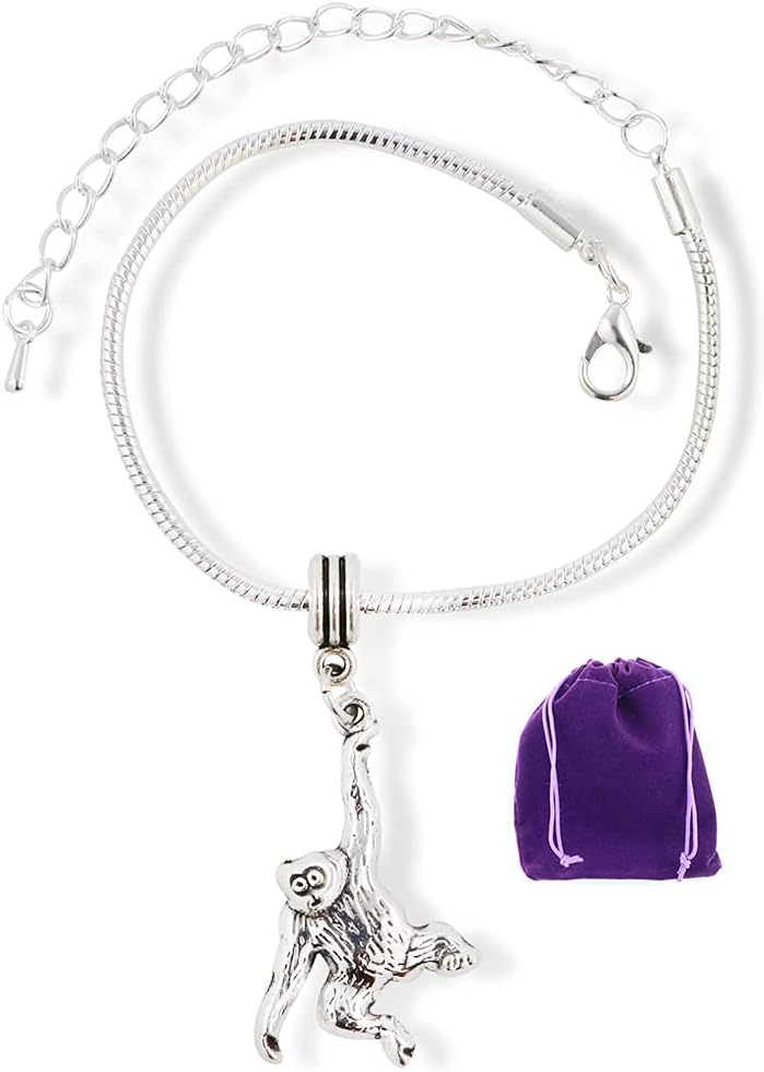 Monkey Bracelet | Stainless Steel Snake Chain Charm Bracelet