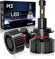 YARUIKE Faróis automotivos de LED H7 M2, kit de lâmpadas de LED 6000K 12V, luz branca fria, adequados para carros e motocicletas, sistema de iluminação automotiva de LED de alto brilho (H7)