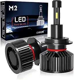 YARUIKE Faróis automotivos de LED H7 M2, kit de lâmpadas de LED 6000K 12V, luz branca fria, adequados para carros e motocicletas, sistema de iluminação automotiva de LED de alto brilho (H7)