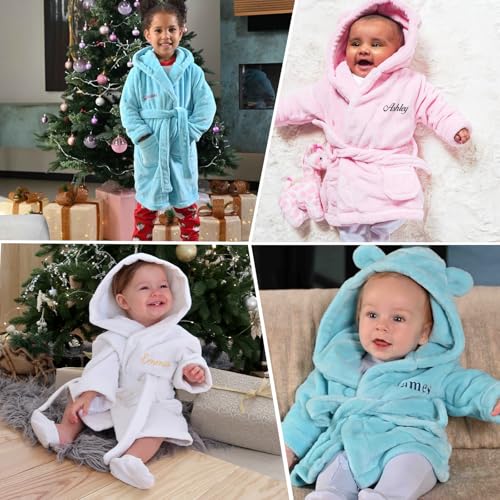 Customized Flannel Kids Robes for Boys&Girls, BUGMKCS Personalized Baby Toddler Cotton Premium Boys Robe with Embroidered Name, Cute Bear Spa Robe Girls Bathrobe, Perfect Gifts for Birthday, Christmas3