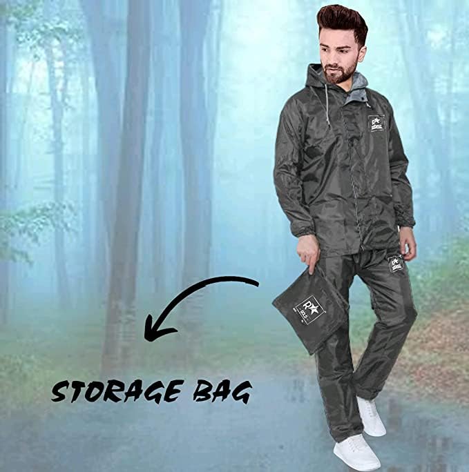 Image of Premium Brand Rain Coat for Men's & Women(Rain Coat for Men Waterproof for Bike Raincoat for Men with Hood. Set of Top and Bottom. Classic Series