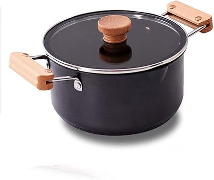 Kitchen Pots and Pans Ceramic Nonstick Casserole with Lid, Induction Stockpot, Soup Pot,Nano Ceramic Coating,Oak Handle,Less Oil Smoke .3.8L/5L/6.1L Avilable,B,20cm