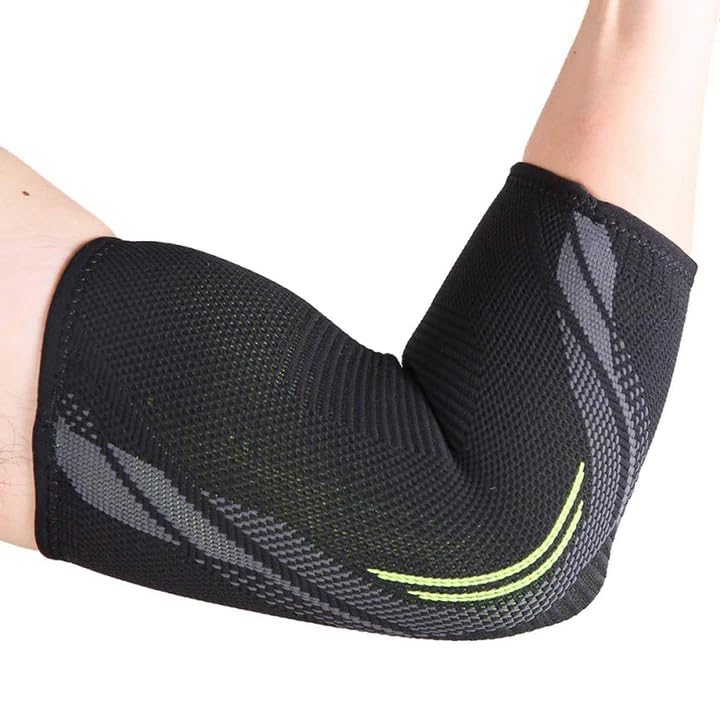 Image of Prokick Powerflex Compression Elbow Support for Sports & GYM | Suitable for Both Men and Women (M, Black /Green)