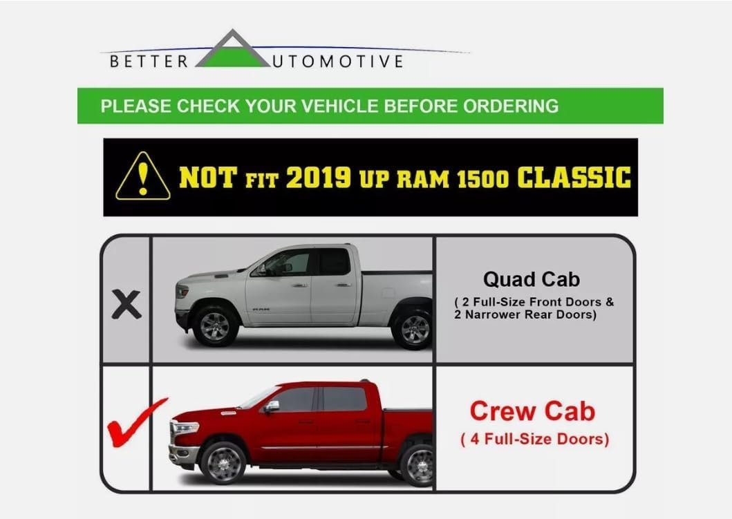 5” Side Steps Fit 2019-2026 RAM 1500 Crew Cab (Exclude 2019-2024 RAM 1500 Classic) Truck Pickup 5" Oval Bend Stainless Steel Running Boards Side Bars Nerf Bars Accessories 2Pcs