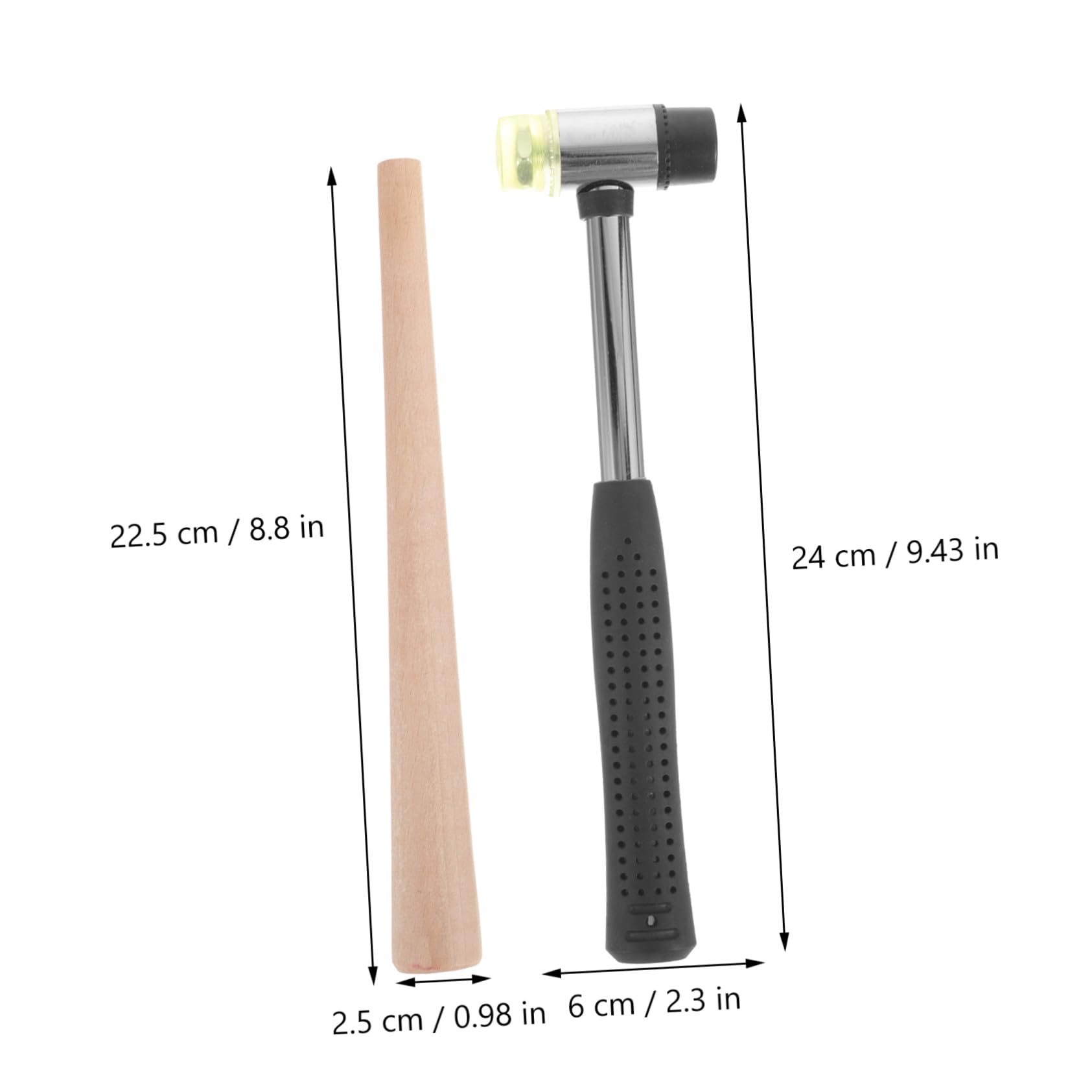 NOLITOY Kit Reparación Joyas con Mandril Ligero y Martillo de Goma Herramienta Forma Anillos para Ajustar y Forma Portátil y Práctico para Anillos de Boda y Joyería