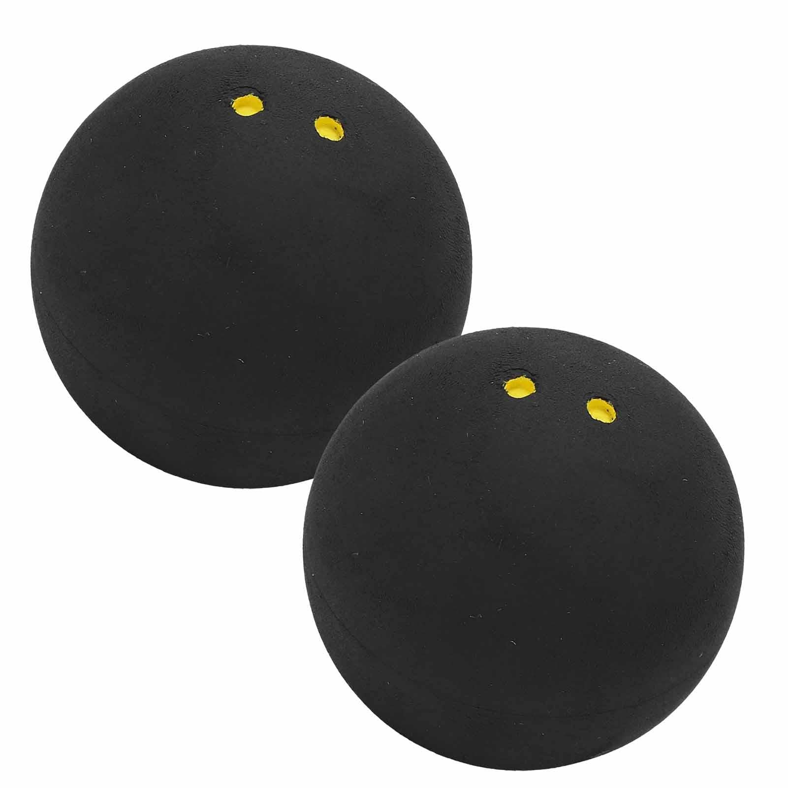 Pelota de squash de competencia 38 mm, 2 bolas de doble punto amarillo, alto rebote, goma profesional