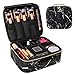 Relavel Makeup Case Travel Makeup Bag for Women Makeup Train Case Cosmetic Bag Toiletry Makeup Brushes Organizer Portable Travel Bag Artist Storage Bag with Adjustable Dividers (Marble Black, Small)