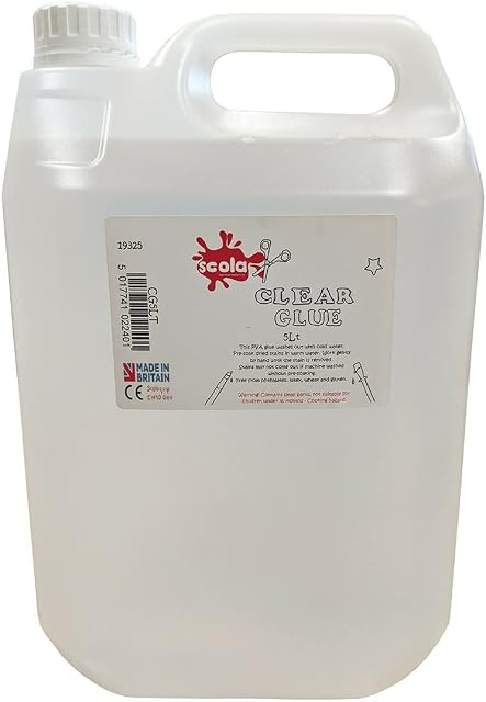 Scola CG5LT Clear Washable ECO PVA Glue for Arts Crafts, 5 Litre Volume