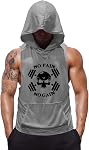 Hommes sans manches Hoodie Y-Back Gym Tank Tops Muscle Workout Chemise Bodybuilding T-shirts sans manches