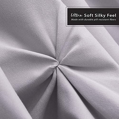 Image of Nestl Grey Lavender Bed Skirt Twin Size, Pinch Pleat Twin Bed Skirt, 14 inch Inch Drop Twin Bedskirt, Hotel Quality Grey Lavender Bed Skirts, Premium Microfiber Grey Lavender Twin Bed Skirt