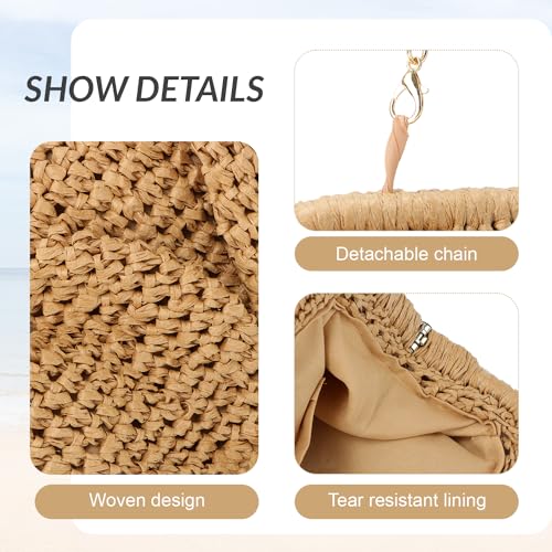 Freie Liebe Straw Clutch Purses for Women Woven Dumpling Bag Summer Beach Clutch Wicker Crossbody Purses4