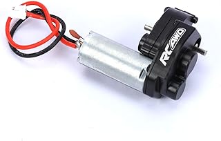 RCAWD Upgraded Carbon Brush 55T(Turn) 050size Brushed Motor&Alloy Center Gear Housing,Transmission Assembled with Steel Gears for Axial 1-24 Scx24 Crawlers Parts Black