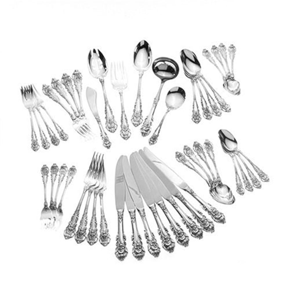 アメリカ　純銀　シルバー　フォーク　スターリングシルバー　Wallace Amazon.com | Wallace Sir Christopher 46-Piece Sterling