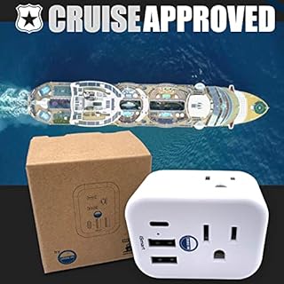 Cruise Approved Power Strip Non Surge Protector for Cruise Ship Multi Plug, 6 Outlets, 2 USB-A, 1 USB-C, & 3 AC Outlet for Carnival, Celebrity, Princess, Norwegian & Major Lines in 2026 & 2027