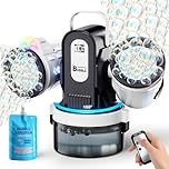 Belemar Bubble Machine with RGB Lights & Remote Control, 150° Rotation, Smart Battery Display, Type-C Rechargeable, 700mL Tank, Dual-Engine Bubble Maker for Kids, Parties, Weddings, Outdoor Events