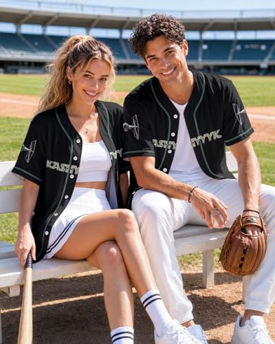 Image of 99TIMORO Fathers Holiday Graphic Baseball Jersey Shirts for Men and Women, Street Wear Funny Short Sleeve Top, Summer