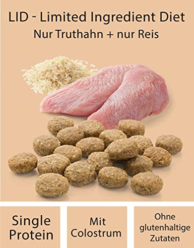 MERA Pure Sensitive Junior Truthahn und Reis Welpenfutter – Trockenfutter für die tägliche Ernährung nahrungssensibler Welpen & Pure Sensitive Adult Truthahn und Reis Hundefutter