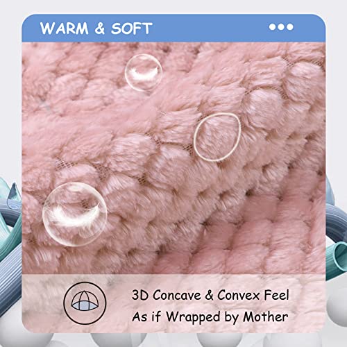 Baby Throw Blanket Swaddle Fleece Toddler Blankets Plush Warm Kids Receiving Blankets For Newborn Boys Girls Bed Stroller Crib Travel (Skin Pink, 39"×55“) #TOP1