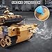 QuirkyGlee 1:18 Scale Remote Control Army Tank - US M1A2 Battle RC Tank Model Toys for Adults - 15 Channel Full Function Military Toy with 360 Degree Rotating Turret Smoke Light Sound