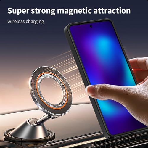 Image of VONZEE Compatible with Samsung Galaxy S26 Ultra 5G Case Luxury Retro Flowers Floral Clear for Magnetic Wireless Charging Case Shockproof PC+TPU Cute Glossy Shiny Cover for Girls Women, Black