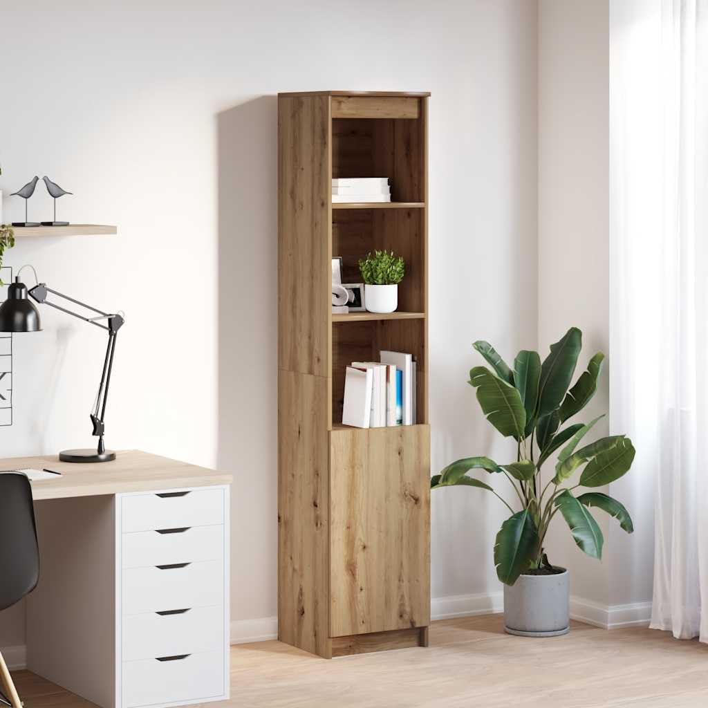 vidaXL Credenza Alta Rovere Artigianale 37,5x35x180 cm in Truciolato, Mobile, mobiletto Laterale, mobiletto portaoggetti Alto, mobiletto portaoggetti