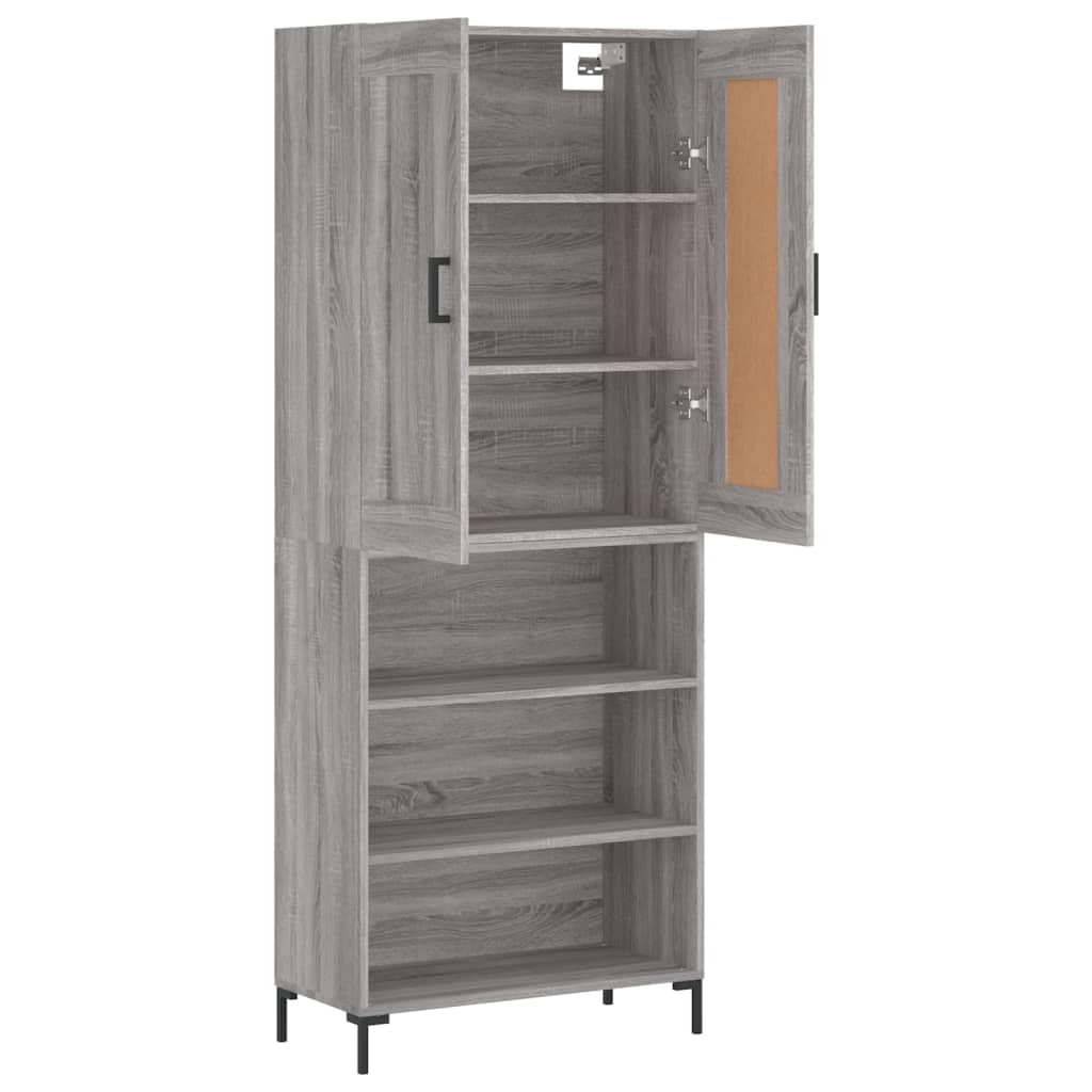 Armadio alto grigio Sonoma, 69,5 x 34 x 180 cm, in legno