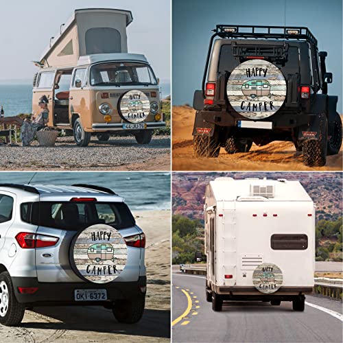 Image of Happy Camper Spare Tire Cover Waterproof for Jeep Trailer RV SUV Truck Camper Travel Trailer Accessories 14 inch