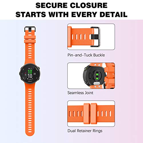 MoKo Correa de Reloj Deportiva Compatible con Garmin Forerunner 45/Forerunner 45S/Swim 2 , Pulsera de Reloj Elegante y Ajustable, Banda Inteligente 4.92"-7.48"(125mm-190mm) de Repusto, Negro - imagen 5