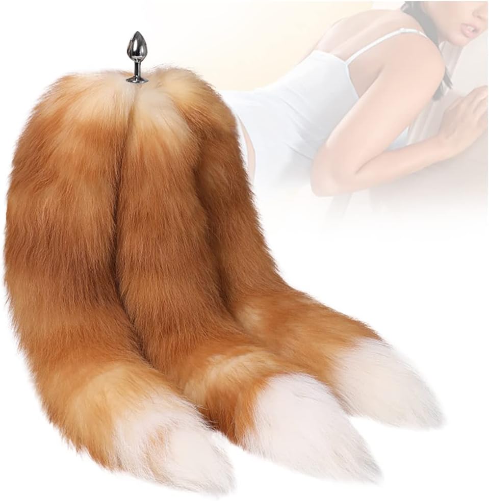 Tail Butt Tail Plug, Sex Fox Tail Anales Plug Toys Butt Plugs with Headband Anal Sex Toys Cosplay Party Exotic Sensational Toy Set -70cm 3 Strips||2.2cm Anal Plugs
