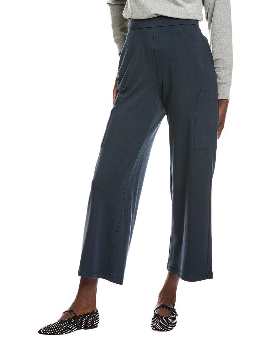 Eileen Fisher Womens Flare Wide Cargo Pant M Blue