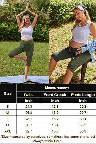Ekouaer Women's Maternity Pajama Pants Short Lounge Sports Yoga Pregnancy Short Pants,Small Army Green #TOP5