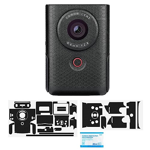 カメラ 保護レザーフィルム カメラ本体 保護フィルム キヤノン Canon PowerShot V10 PSV10 カメラ 用 3M材料 ウーブンブラック