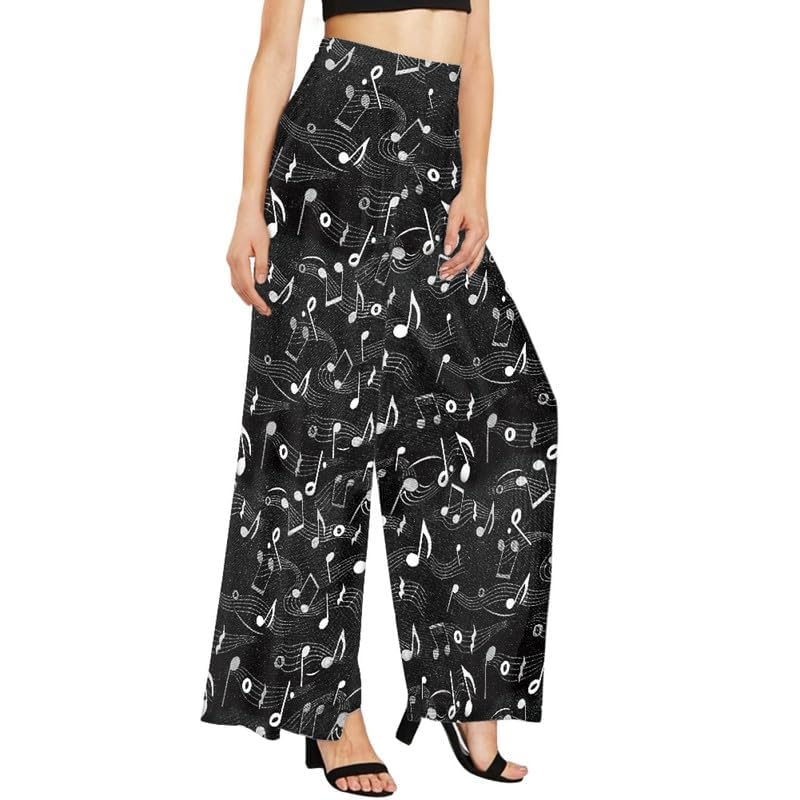 Hibiscus Women's High Waist Wide Leg Pants Almond Blossom Stretchy Pants Yellow Sunflowers Lounge Pant Trousers4