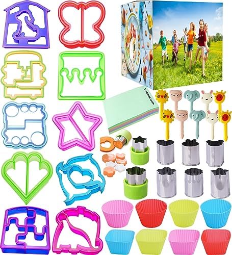 Sandwich Cutter Shapes for Kids - Vegetable Fruit Bread Cheese Cookie Cutter Molds for Boys and Girls Lunch Lunchbox and Bento Box