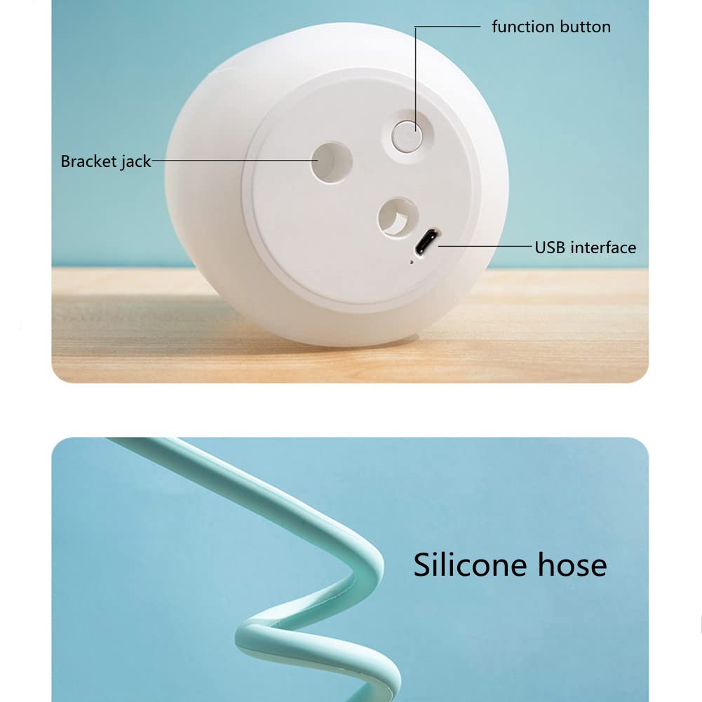 WOLONG Luz linterna portátil LED Lámpara noche regulable Luz lectura carga USB Linterna portátil con soporte para teléfono celular Lámpara noche silicona Lámpara camping para