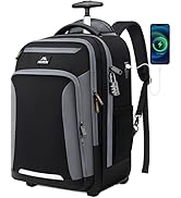 MATEIN Rolling Backpack with Wheels, Flight Approved Anti Theft Rolling Bookbag Fits 17" Laptop, ...