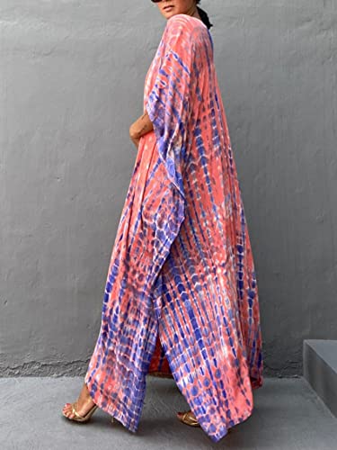 Image of Kaftan Dresses for Women Plus Size Summer Beach Dress with Print and Swim Cover Ups
