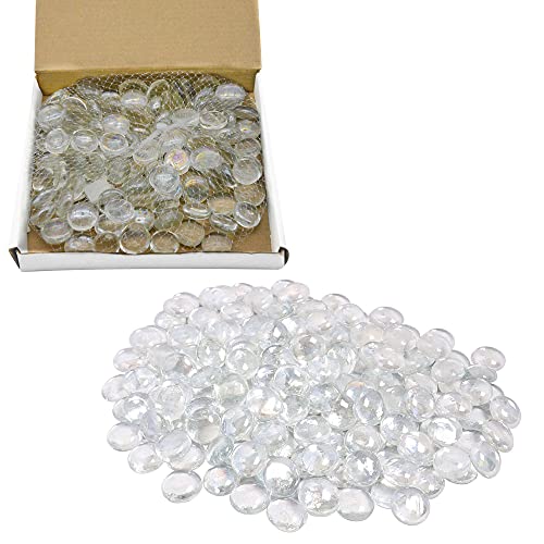 Neez Cristal Decorativo Cristal Redondeado Guijarros Piedras Cuentas Nuggets Azulejos Gemas para Decoración Floreros de Acuario Inicio (Color Claro-100pcs-500gm) Cover
