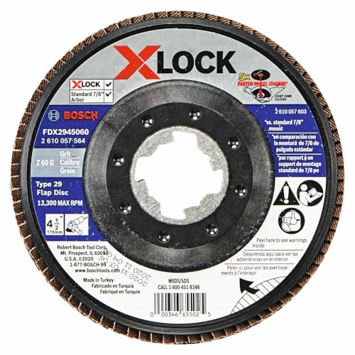 BOSCH FDX2945060-10 4-1/2 in. X-Lock Arbor Type 29 60 Grit Flap Disc