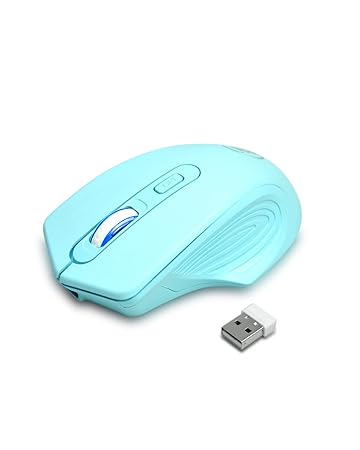 ZESTYI Wireless Computer Mouse, 2.4G Wireless Mouse with USB Nano Receiver, 3 Level DPI, 4 Button, Rechargeable Wireless Mice for PC (Blue)