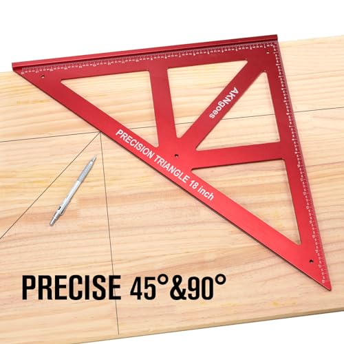 AKNgoes Precision Triangle Square 12inch, Metric & Imperial Scale Framing Square for Precise 90 and 45-Degree Measurement, Aluminum Alloy Architect Ruler for Carpenter - Image 3