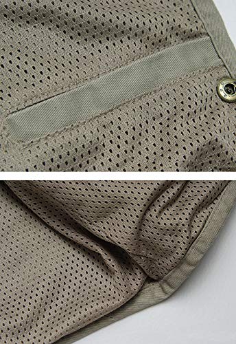 Flygo Men's Casual Cotton Outdoor Work Safari Travel Photo Vest With Multi Pockets (Large, Army Green) #TOP6